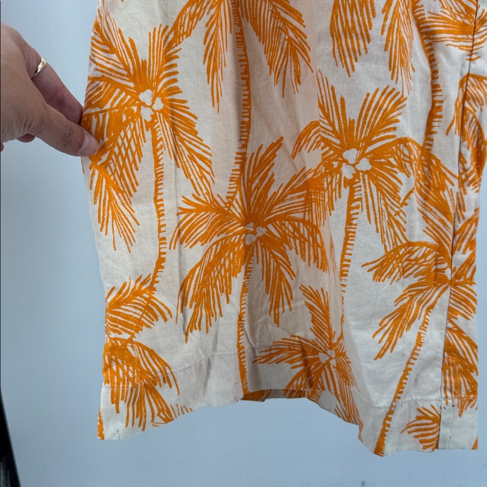 Future Collective with Alani Noelle Women's Wide Leg Relaxed Palm Tree linen 1X - Picture 9 of 13